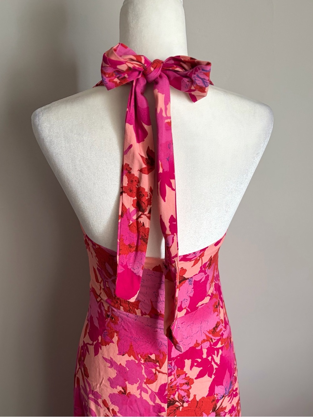 Hello Molly Love Loop Midi Dress Floral Halter Pink Size S - Picture 6 of 7